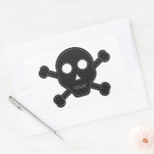 Zwarte feelhuid rechthoekige sticker (Envelop)