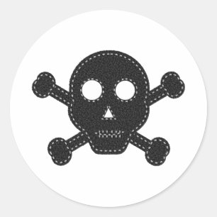 Zwarte feelhuid ronde sticker