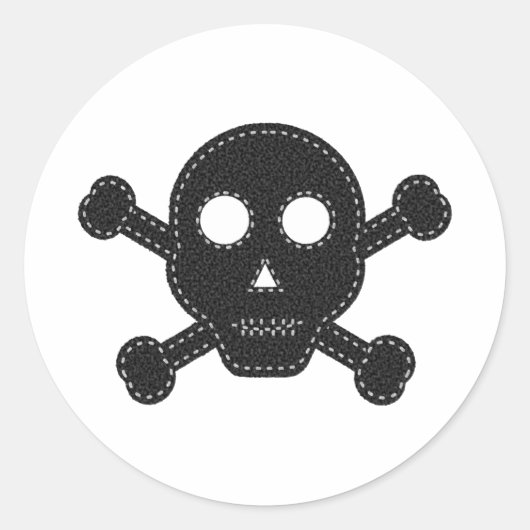 Zwarte feelhuid ronde sticker (Voorkant)