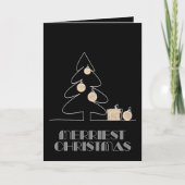 Zwarte feestdag met prettige kerstbomen kaart (Voorkant)