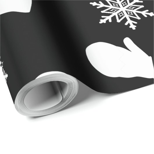 Zwarte feestdag Mittens en kerstPetten Cadeaupapier (Rol Hoek)