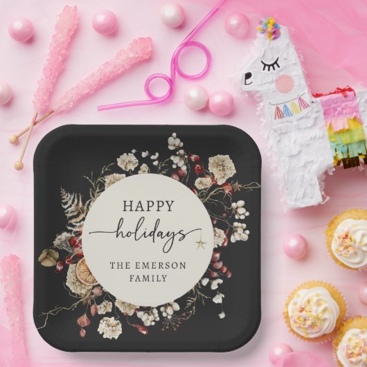 Zwarte feestdag papieren bordje (Feest)