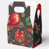 Zwarte Feestelijke Kerstcadeau Doos Ontwerp Bedankdoosjes (Open)