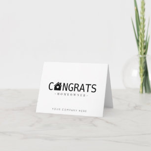 Zwarte felicitaties nieuwe huiseigenaar onroerend  kaart