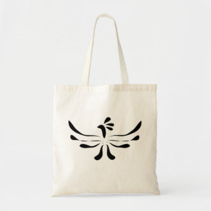 Zwarte feniks op witte achtergrond tote bag