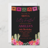 zwarte Fiesta Mexicaanse meisje verjaardag Kaart (Voorkant)