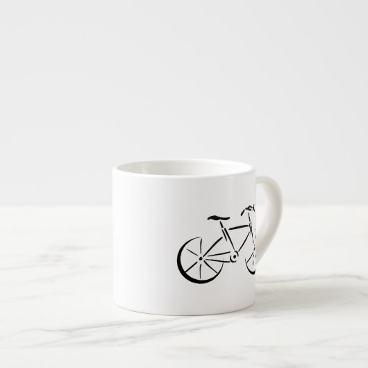 zwarte fiets espresso kop (Voorkant rechts)