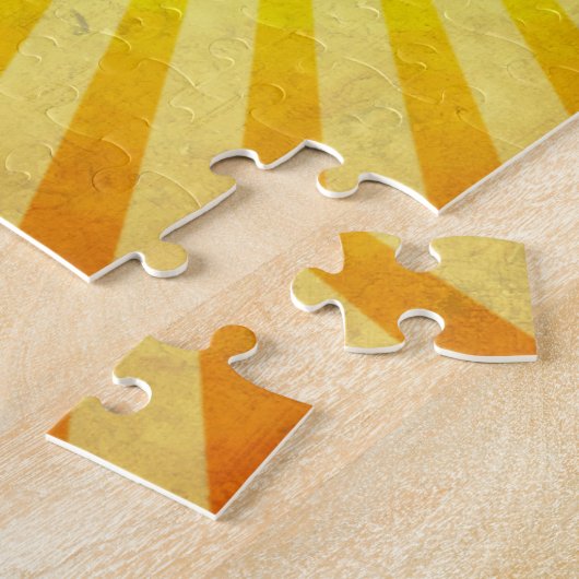 Zwarte fiets; gele achtergrond legpuzzel (Zijkant)