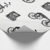  zwarte fiets met papieren cadeaus cadeaupapier (Hoek)