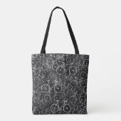 Zwarte fiets-thema canvas tas van fietsen (Achterkant)