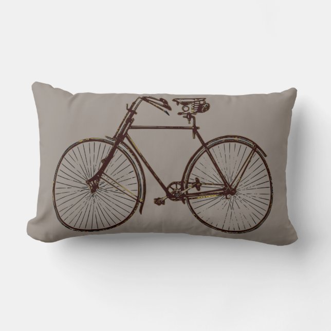 zwarte fiets Throw pillow grijs bruin Kussen (Voorkant)