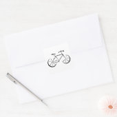 zwarte fiets vierkante sticker (Envelop)