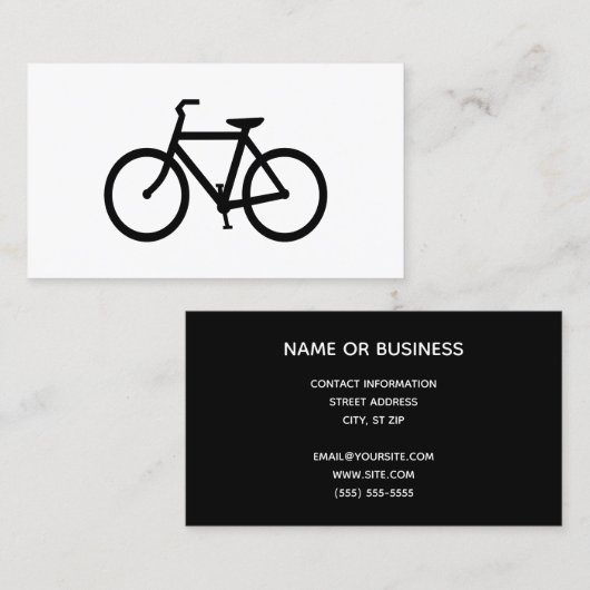 zwarte fiets visitekaartje (Voorkant / Achterkant)
