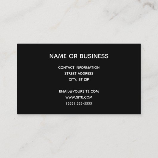 zwarte fiets visitekaartje (Achterkant)