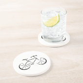 zwarte fiets zandsteen onderzetter (Zijkant)