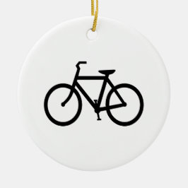 Zwarte fietsroute keramisch ornament