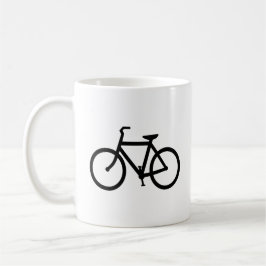 Zwarte fietsroute koffiemok