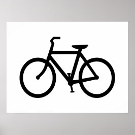 Zwarte fietsroute poster