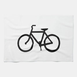 Zwarte fietsroute theedoek