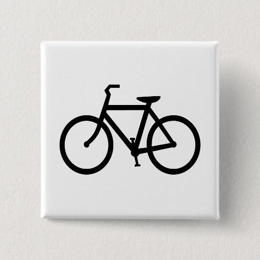 Zwarte fietsroute vierkante button 5,1 cm (Voorkant)