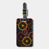 Zwarte fietswielen bagagelabel (Voorkant verticaal)