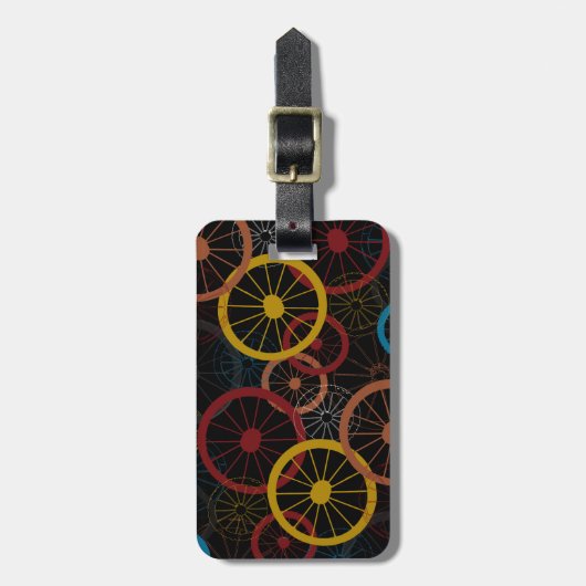 Zwarte fietswielen bagagelabel (Voorkant verticaal)