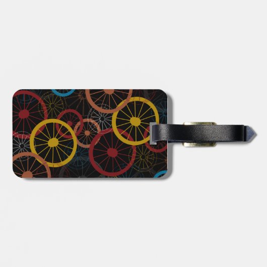 Zwarte fietswielen bagagelabel (Achterkant horizontaal)