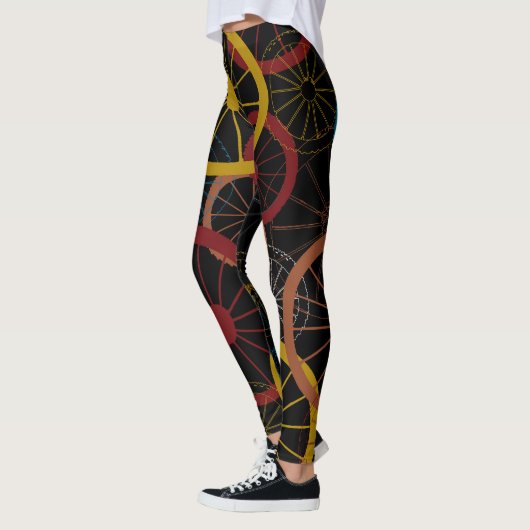 Zwarte fietswielen leggings (Links)