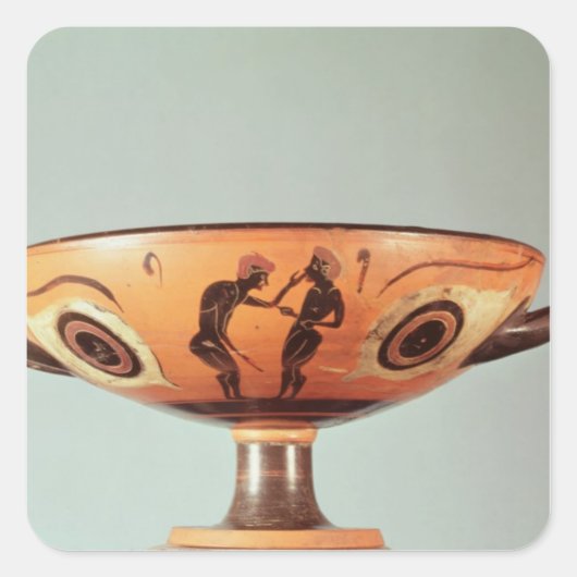 Zwarte figuur kylix, c.580-525 BC Vierkante Sticker (Voorkant)