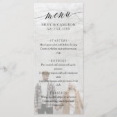 Zwarte fijne kalligrafie Elegant foto Weddenschap Menu (Voorkant)