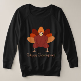 Zwarte fijne Thanksgiving trui kalkoen Grote Maat T-shirt