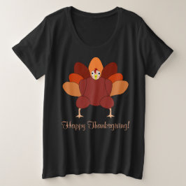 Zwarte fijne Thanksgiving trui kalkoen Grote Maat T-shirt