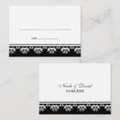 Zwarte filigraan grens bruiloft escort plaats kaar plaatskaartje (Voorkant / Achterkant)