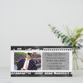 Zwarte Film Lijst Grunge Afstuderen Fotokaart Aankondiging (Staand voorkant)