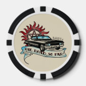 Zwarte Fish Impala van '67 Poker Chips (Voorkant)