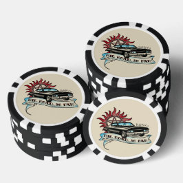 Zwarte Fish Impala van '67 Poker Chips