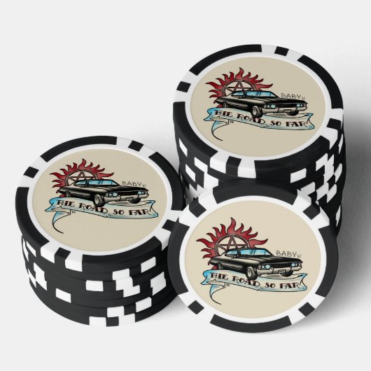 Zwarte Fish Impala van '67 Poker Chips (Opstapeling)