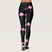 Zwarte flamingo-leggings leggings (Achterkant)
