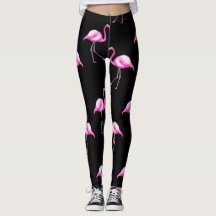 Zwarte flamingo-leggings