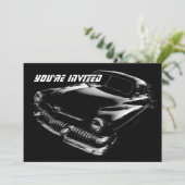 Zwarte Flash-auto Birthday Kaart (Staand voorkant)