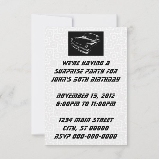 Zwarte Flash-auto Birthday V2 Kaart (Achterkant)