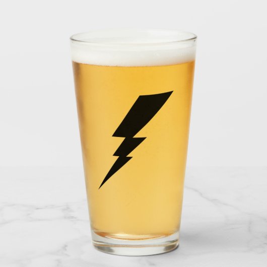 Zwarte Flash-bliksembolt Glas (Voorkant gevuld)