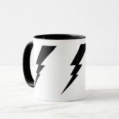 Zwarte Flash-bliksembolt-Mok. Mok (Voorkant links)