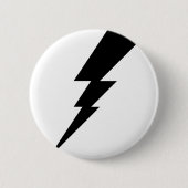 Zwarte Flash-bliksembolt Ronde Button 5,7 Cm (Voorkant)