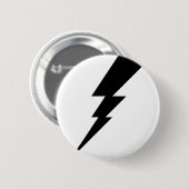 Zwarte Flash-bliksembolt Ronde Button 5,7 Cm (Voorkant /achterkant)
