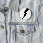 Zwarte Flash-bliksembolt Ronde Button 5,7 Cm (In situ)