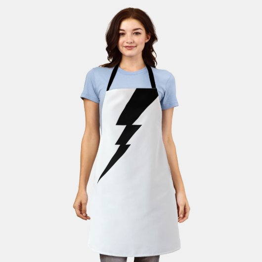 Zwarte Flash-bliksembolt Schort (Gedragen)