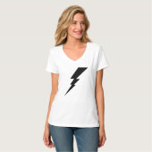 Zwarte Flash-bliksembolt T-shirt (Voorkant volledig)