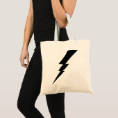Zwarte Flash-bliksembolt Tote Bag (Voorkant (product))