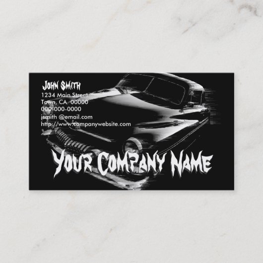 Zwarte Flash-wagen Visitekaartje (Voorkant)